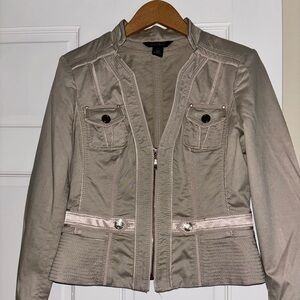 White House Black Market Taupe Utility Jacket